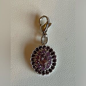 Origami Owl Purple Crystal Dangle Charm Lobster Clasp